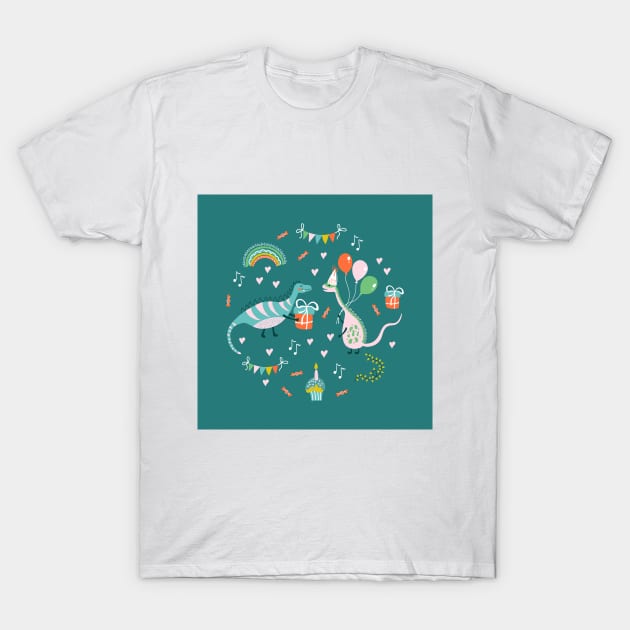 Cute print with dinos T-Shirt by DanielK